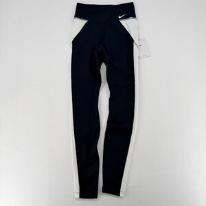 NEW Nike One Dri-FIT High Waisted Colorblock Leggings XL Black White NWT